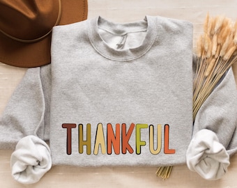 Thankful Sweatshirt, Thanksgiving Sweatshirt, Cute Fall Sweatshirt,Hello Thanksgiving Sweatshirt,Women Thankful Sweatshirt,Retro Fall Season