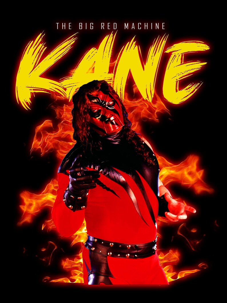 Red Machine Kane Kane WWE Poster | the Big Red Machine Digital Art Print | Wrestling ...