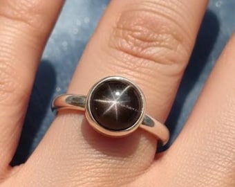 Anello in argento con occhio di gatto, anello con pietra preziosa in argento sterling 925, gioiello fatto a mano, regalo boho per donna, unico per un pezzo,