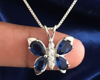 Butterfly Tanzanite 925 Sterling Silver Pendant, Statement Jewelery Pendant,Party wear Pendant Gift For Wife Anniversary Pendant Real One