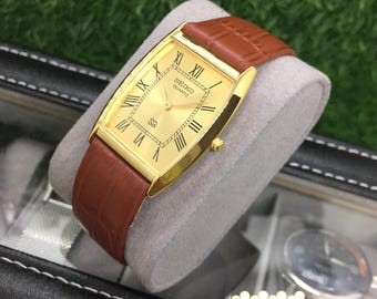 Vintage Orient Tank Watch: Gold-tone, Silver Dial, Ultra-thin - Etsy