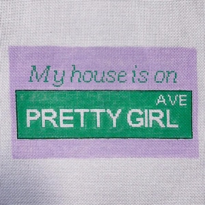 Pretty Girl Ave Needlepoint Canvas | 18 mesh | Sabrina Carpenter inspired