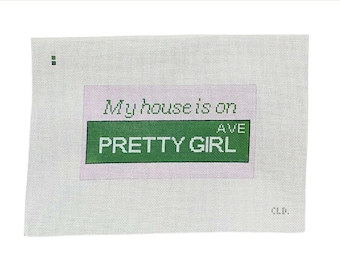 Pretty Girl Ave Needlepoint Canvas | 18 mesh | Sabrina Carpenter inspired