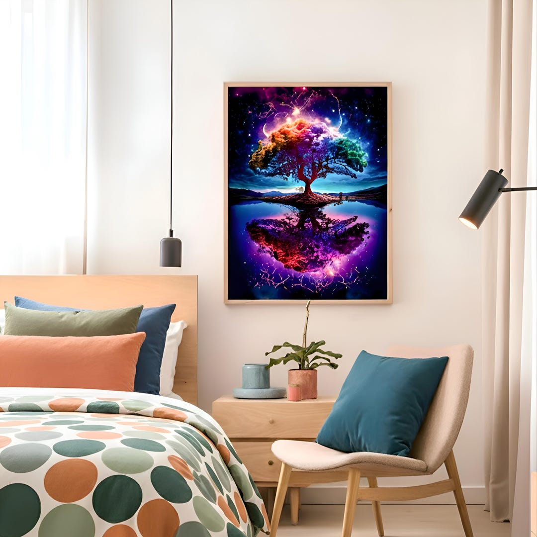 Cosmic Tree of Life Digital Download Wall Art – Spiritual Galaxy Poster ...