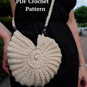 Patrón de ganchillo en PDF para bolso con forma de concha de nautilo, tutorial para bolso de ganchillo con forma de concha marina, patrón para bolso de hombro de ganchillo, apto para principiantes, vídeo incluido.