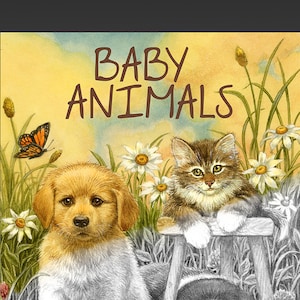 BABY ANIMALS: 24 Grayscale Coloring Pages for Adults as Instant PDF Downloads