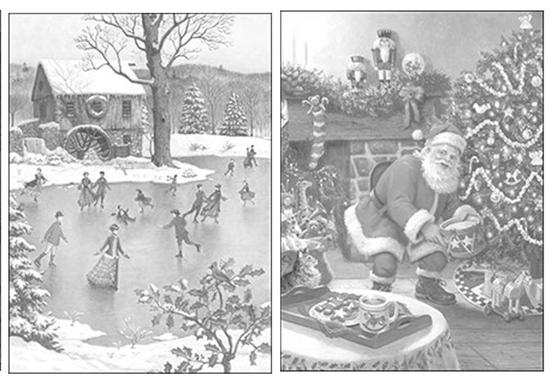 santa-s-christmas-24-printable-grayscale-adult-coloring-etsy