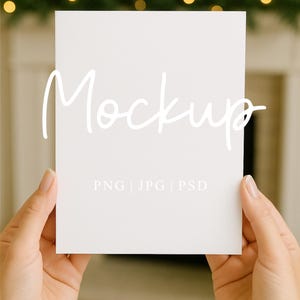 Christmas Card Mockup | 5x7 White Greeting Card Mockup | Xmas Mock-Up | 5x7 Blank Card Mockup | Digital PSD JPG PNG