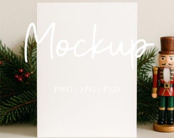 Weihnachtskarte Mockup | 13x18 Weiß Grußkarte Mockup | Weihnachts Mock-Up | 13x18 Blanko Karte | Digital PSD JPG PNG