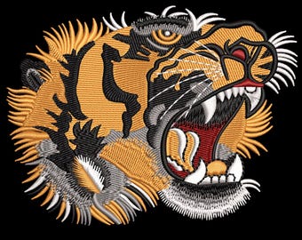 Roaring Lion Head Embroidery Design | Wild Animal Machine Embroidery Pattern | PES,EMB,DST