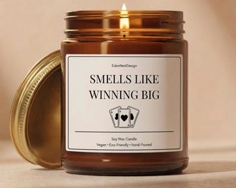 Casino Candle, Casino Lover Gift, Smells Like Winning Big, Funny Gambling Gift, Trip To Las Vegas C-125
