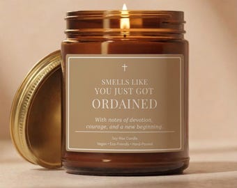 Ordination Gift Candle, Smells Like You Just Got Ordained, New Minister Sentimental Keepsake