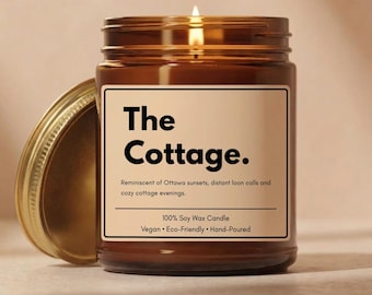 I'm Coming To The Cottage Candle, Hockey Romance Inspired Gift, 4oz 9oz Amber Jar Soy Wax