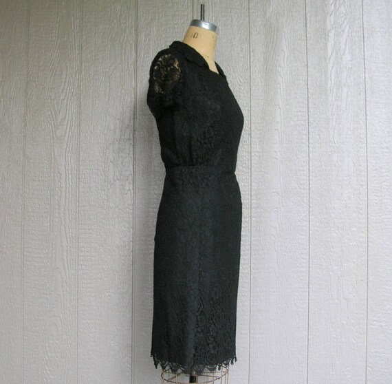 Vintage 60s Black Lace Dress MIDNIGHT LACE - image 5