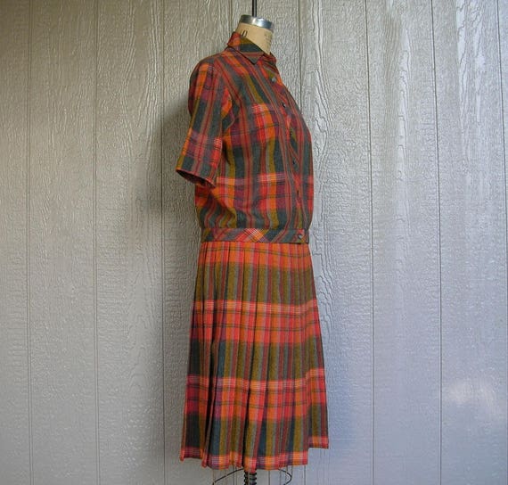 Vintage 60s BOSTON CAMPUS SMARTS Two Piece Plaid … - image 4