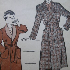 1940s Butterick 3845 Vintage Sewing Pattern BOYS&#39; TAILORED ROBE Size 4 Chest 23