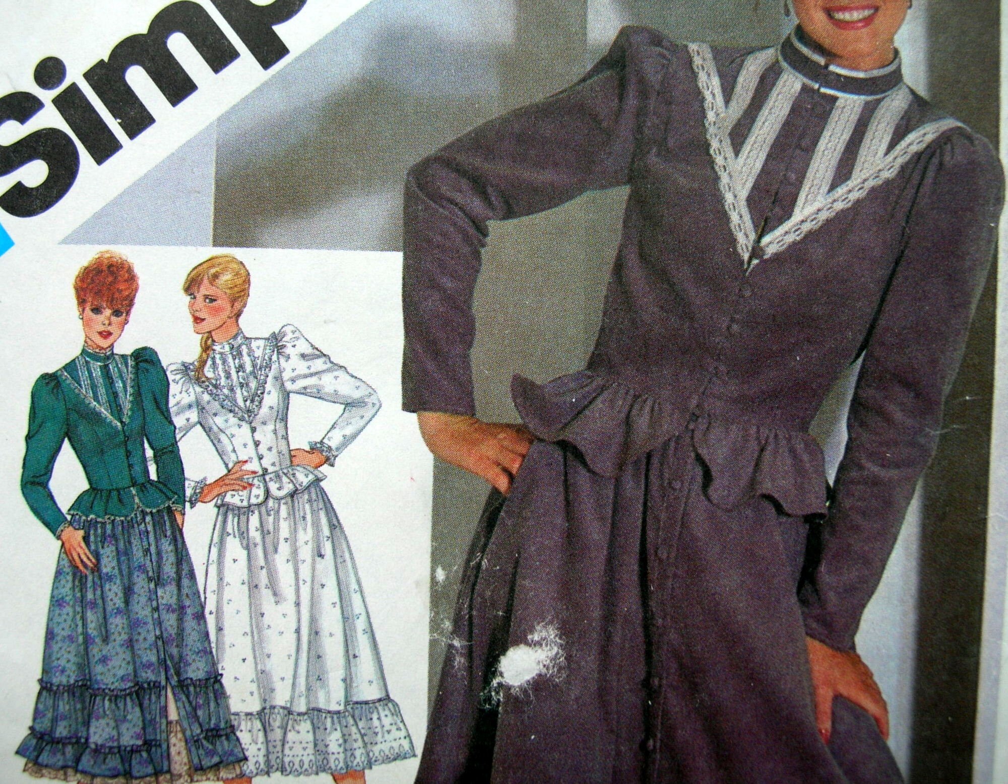Vintage Gunne Sax Dress NWT Boho 1960's/70s Cream W/Purple
