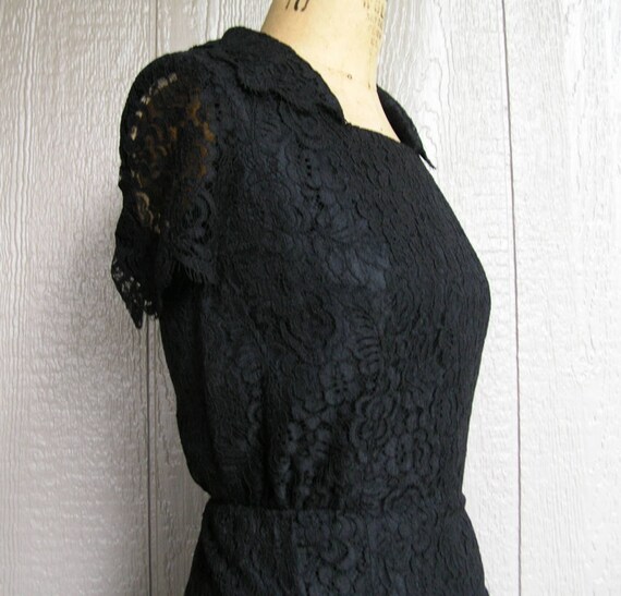 Vintage 60s Black Lace Dress MIDNIGHT LACE - image 6