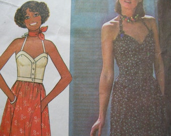 1970s McCall's #5614 PARTIALLY CUT, Designer Laura Ashley Vintage Sewing Pattern Misses' Top And Skirt Size 12 Bust 34