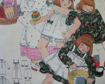 1970s Butterick 5279 FACTORY FOLDED Betsey Johnson Vintage Sewing Pattern Girls' Dress, Pinafore, Bloomers and Handkerchief Size 3 Breast 22