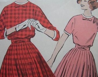 1950s Advance Pattern #9116 FACTORY FOLDED Vintage Sewing Pattern Junior Two-Piece Dress Size 13 Bust 33