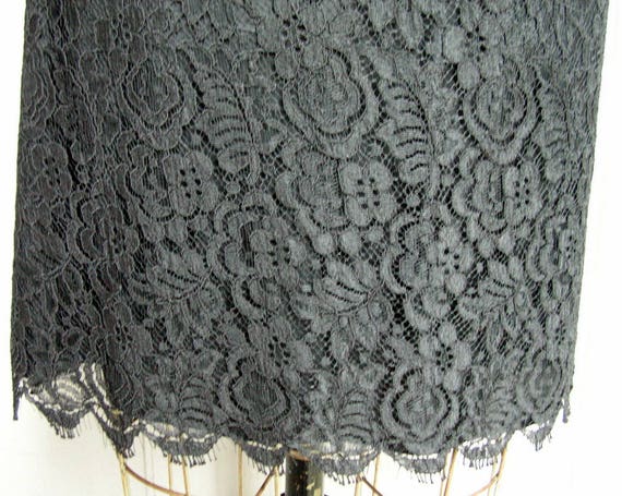 Vintage 60s Black Lace Dress MIDNIGHT LACE - image 9