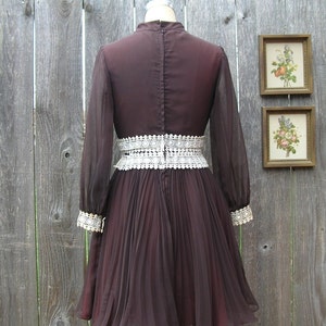 Vintage 60s CHOCOLATE And CREAM Party Dress image 2