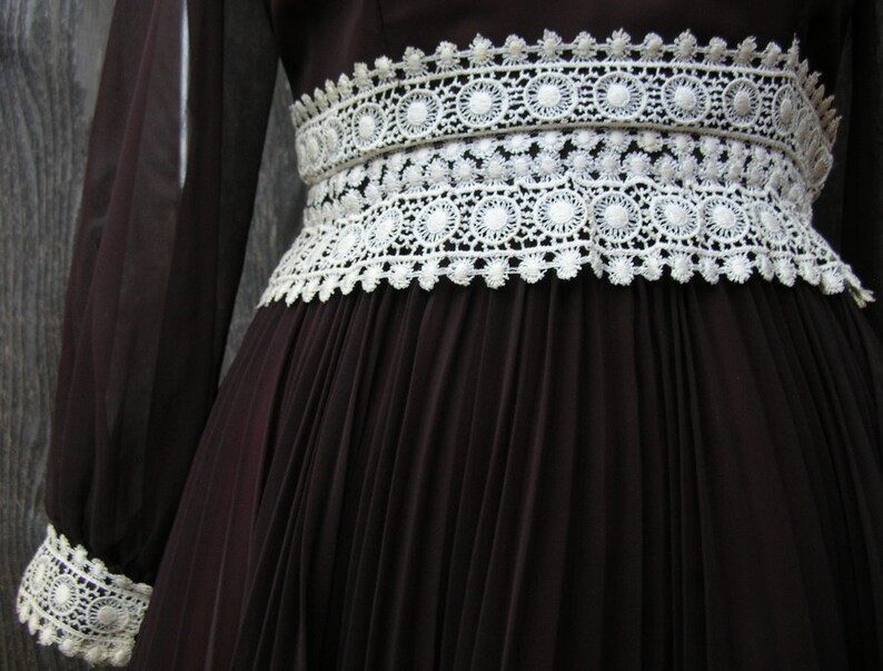 Vintage 60s CHOCOLATE And CREAM Party Dress image 4