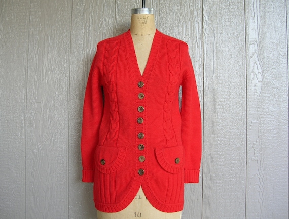 Vintage 70s COZY CABIN CHIC Knit Cardigan and Pan… - image 1