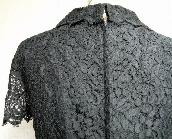 Vintage 60s Black Lace Dress MIDNIGHT LACE - image 8