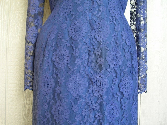 Vintage 60s Lace Evening Dress WIGGLE WALK WOMAN - image 5