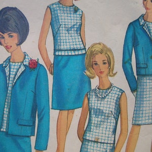 1960s Simplicity #6891 FACTORY FOLDED Vintage Sewing Pattern Misses' Jacket, Blouse & Skirt Size 16 Bust 36