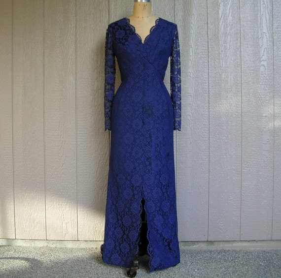 Vintage 60s Lace Evening Dress WIGGLE WALK WOMAN - image 1