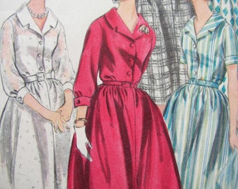 1960s Vogue #5244 UNCUT/UNUSED Vintage Sewing Pattern Misses' Classic Dress Size 16 Bust 36