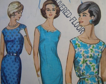 1960s Simplicity #5497 FACTORY FOLDED Vintage Sewing Pattern Women's Sheath Dress Size 42 Bust 44