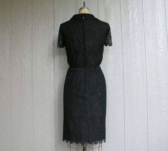 Vintage 60s Black Lace Dress MIDNIGHT LACE - image 7