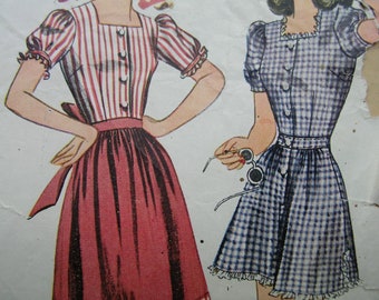 1940s Simplicity #4642 RARE Vintage Sewing Pattern Misses' PLAYSUIT and SKIRT Size 14 Bust 32