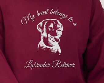 Labrador Retriever Sweatshirt, Dog Mom Line-Art Pullover