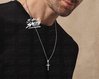 Waterproof Mens Necklace / Man Cross Necklace / Cross Pendant for men / Silver cross / Catholic cross necklace / Gifts for Men, husband, dad