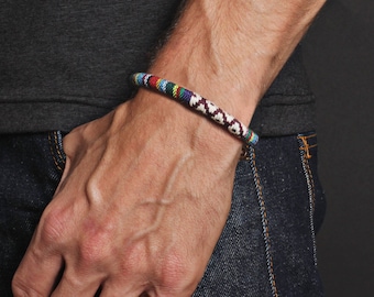 Gifts for guys - Mens Jewelry Man Bracelet. Cord bracelet for men. Adjustable bracelet. Surfer cali style layering bracelet Present for Men