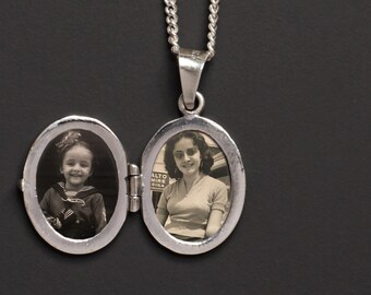 mens silver locket necklace