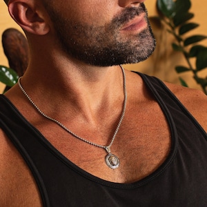 Waterproof Men&#39;s Necklace - Buddha Head Pendant Necklace and Stainless Steel Chain - Gifts for Men - Man Jewelry - Buddha necklace for him