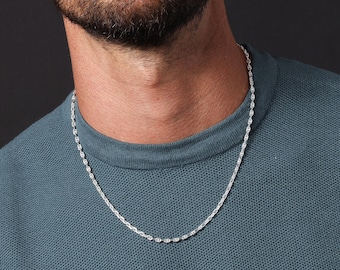 925 Sterling Silver Mini Anchor Chain Necklace for Men - Minimalist, Elegant Silver jewelry gifts for Men, Dads, Boyfriend, Son, BFF