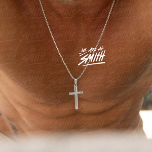 Waterproof Men's Silver Cross / Cross Necklace for Men / Gifts For Him / Stainless steel cross for man / Mens Crosses gift for bro, son, bff image 1