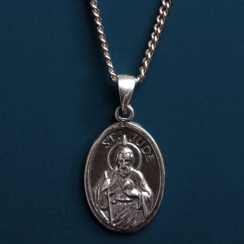 St. Jude Sterling Silver Oval Medal 