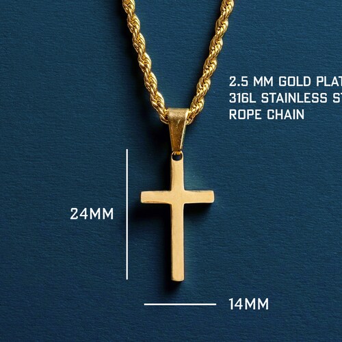 Cross Necklace for Men Men's Gold Cross Necklace Etsy