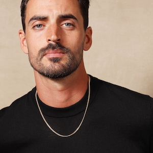 Gold necklace for Man -  14k Gold FILLED 2.9mm Curb Chain for guys - Christmas Gifts for him, for dad, for fiance, for boyfriend, for son
