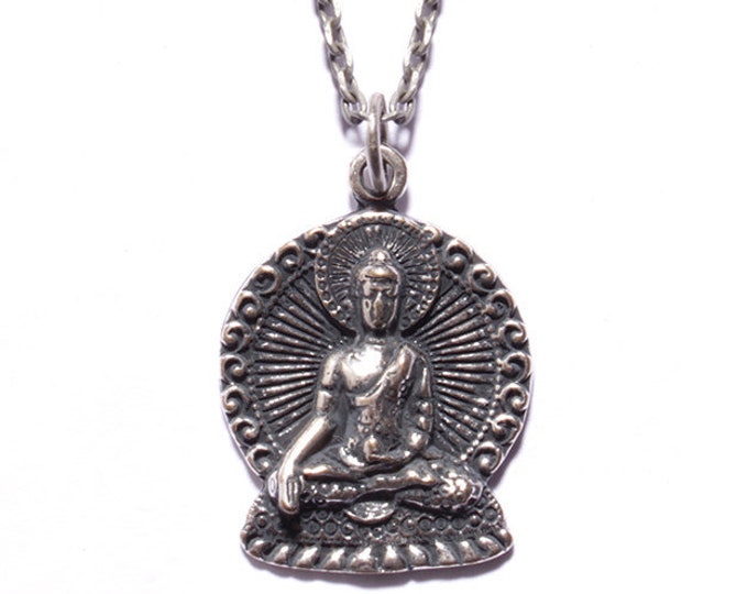 Men's Jewelry Buddha Necklace. Silver Pendant Chain - Etsy