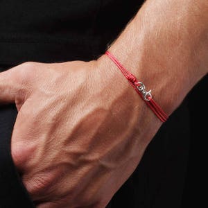 Men's Red Cord Bracelet - Protection Bracelet - Amulet Bracelet - Sterling Silver Clasp - Red Cord Bracelet for Men - Red String Bracelet