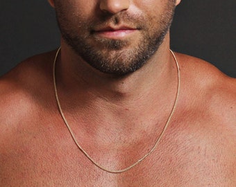 Gold jewelry for men - Gold chain for men - Men's gold necklace - 14 k Gold filled necklace for men - Minimalist chain necklace for men.